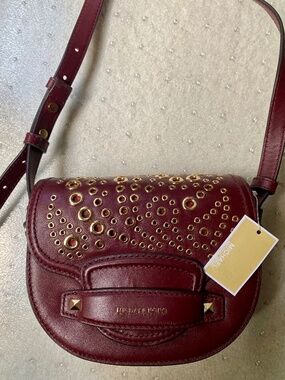 Michael Kors Cary Saddle Crossbody Bag Oxblood NWT